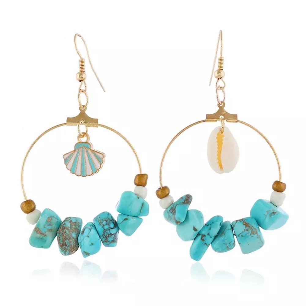 Women Sea Shell Cowrie Beach Earrings